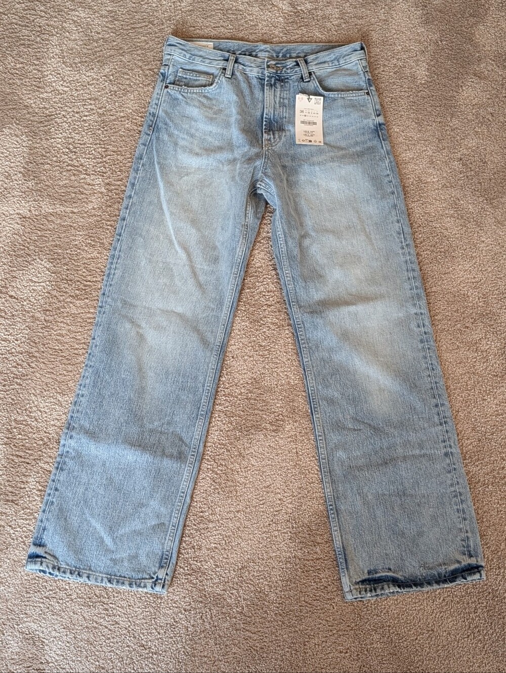 Zara Light Blue Wide Leg Jeans
